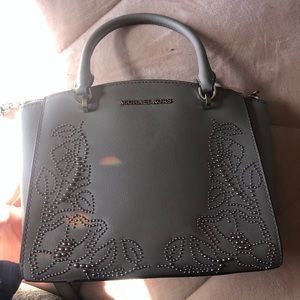 RARE Grey Michael Kors Floral Crossbody Purse